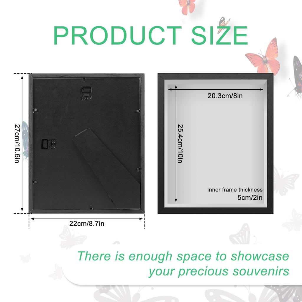 Shadow Box Picture Frame Wall Mounted Shadow Box Simple Elegant Display Cases Rectangle for Display Photos Medals Awards