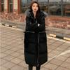 2021 Winter Long Puffer Jacket Women Casual Design Korean Fashion Clothing Fur Coats Long Sleeve Outdoor Coats Hooded Parkas