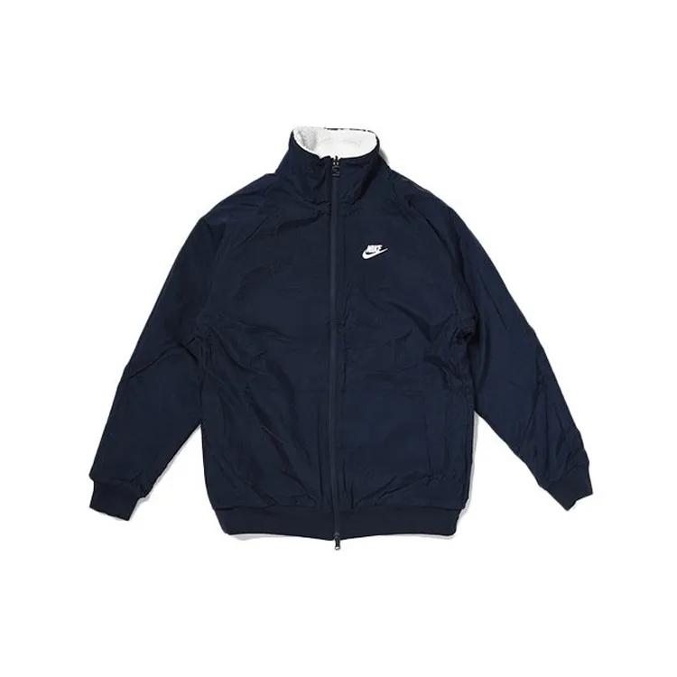 Nike Big Swoosh Reversible Boa Jacket Asia Sizing White Black (Unisex) Velvet Jackets BQ6546 114