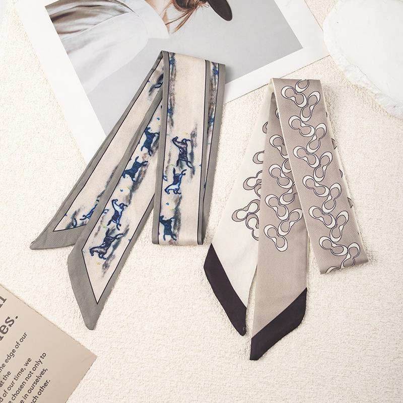 Multi-Purpose Fashion Accessory: Ribbon Scarf, Headband, Bandana, Neck Tie, or Hair Accessory