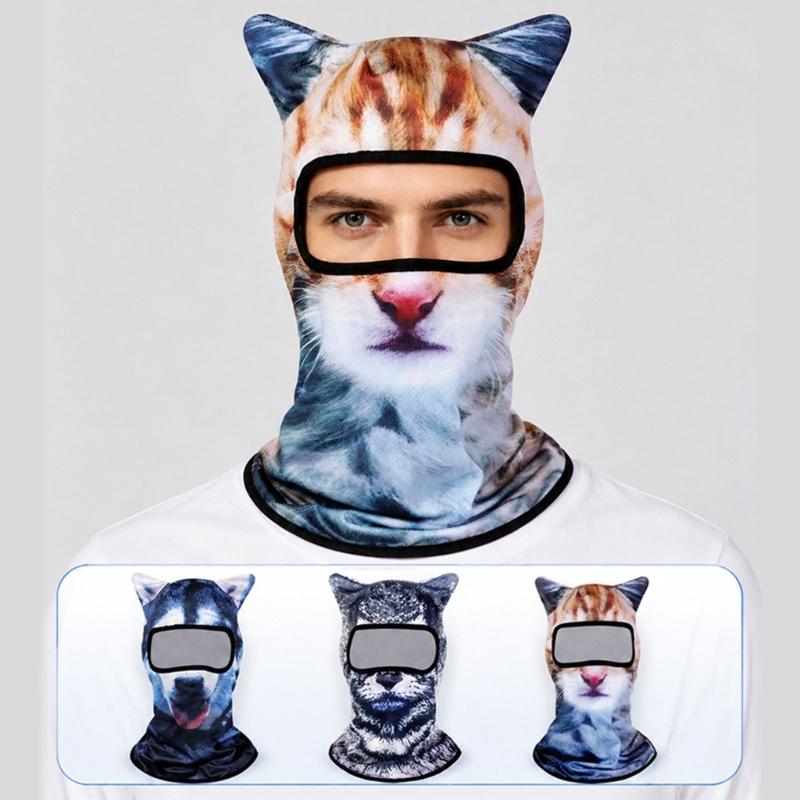 Stand Ear Animal Balaclava Face Mask Quickly Dry Light Weight Breathable Funny Cycling Mask for Cycling Running Camping