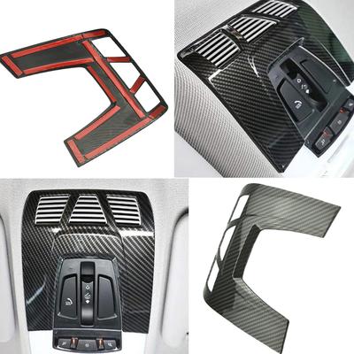 Carbon Fibre Car Interior Front Reading Light Roof Lamp Panel Trim Cover Fit for BMW 4 Series F36 2014- BMW X6 F16 15-19