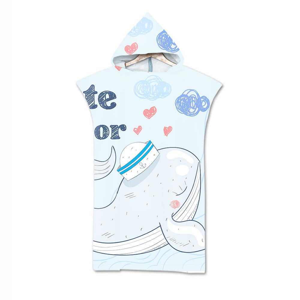 Adult Bath Towel Beach Towel Cape Geometric Print Hooded Bath Towel