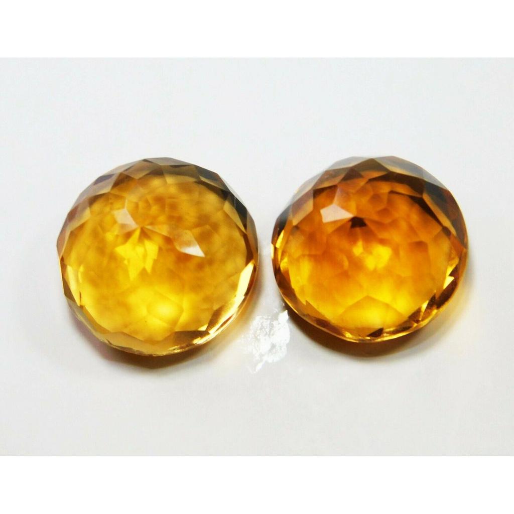 18.47 Ct Natural Topaz Gemstone   Yellow Round Cut Ring Size