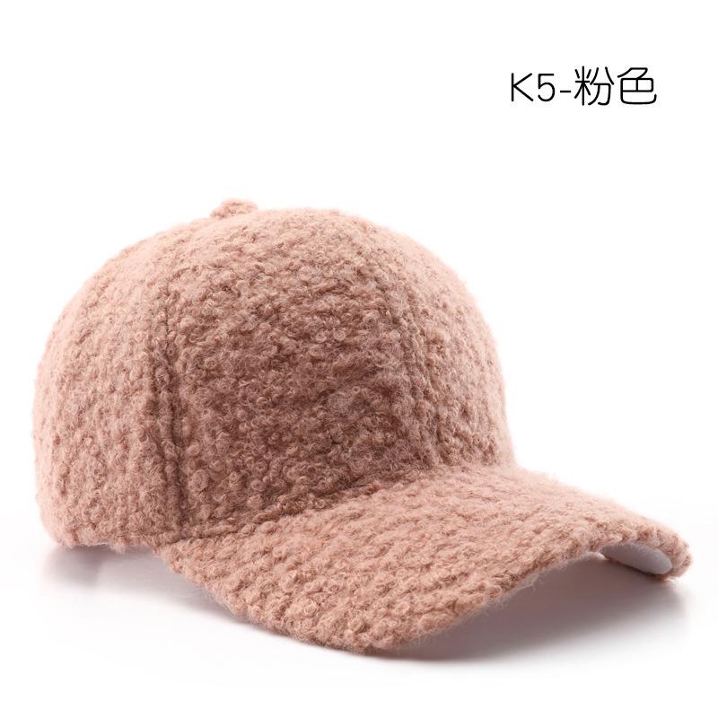 Hat autumn and winter solid color light board plush baseball cap outdoor travel sun protection sunshade warm cap