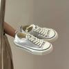 Mango head canvas shoes women's lace-up low-top breathable summer new Japanese platform white shoes board shoes women