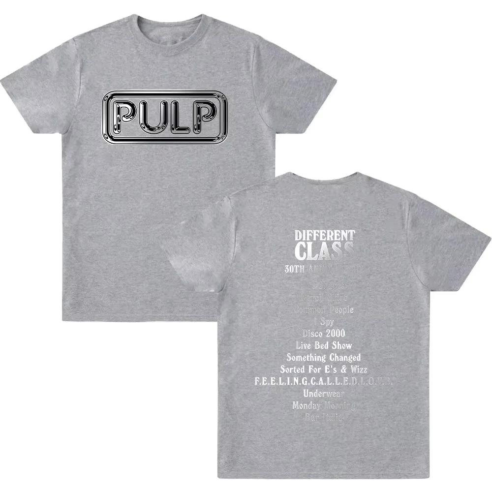 Y2K Tees Pulp Band DC30 Silver Logo TShirt Casual Cotton Tee Shirt Crew Neck Short Sleeve T Shirts Gift Tops Clothing Unisex