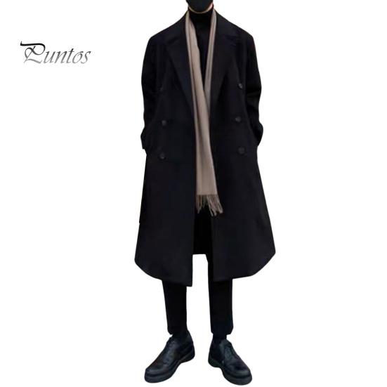 

Мужское шерстяное пальто с лацканами, длинный рукав, двубортная ветровка, однотонная, в стиле ретро, верхняя одежда средней длины L чёрный