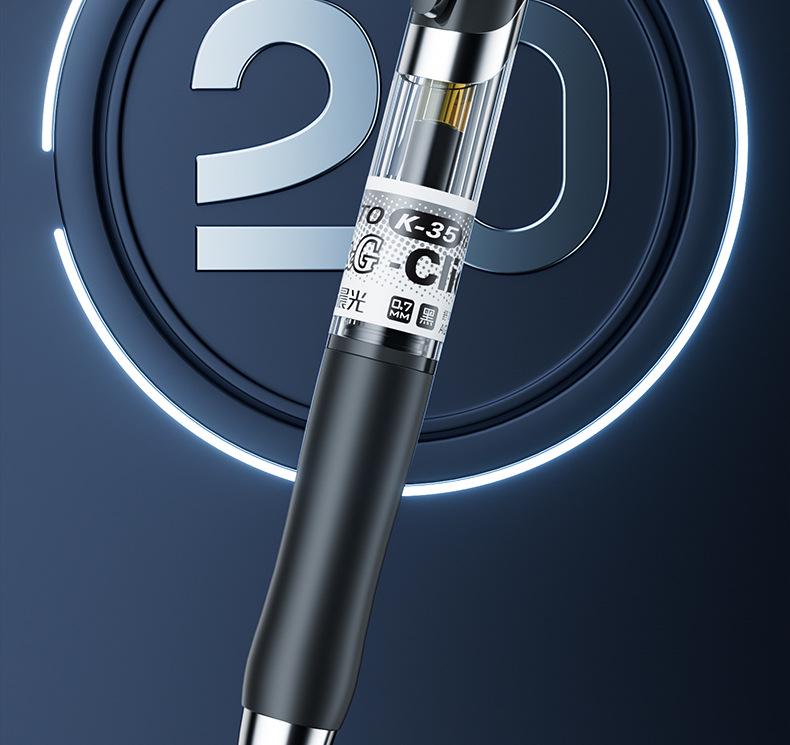 MG AGPK3508 Black 0.7mm Click-Action Bullet Tip Pen for Students and Office Use