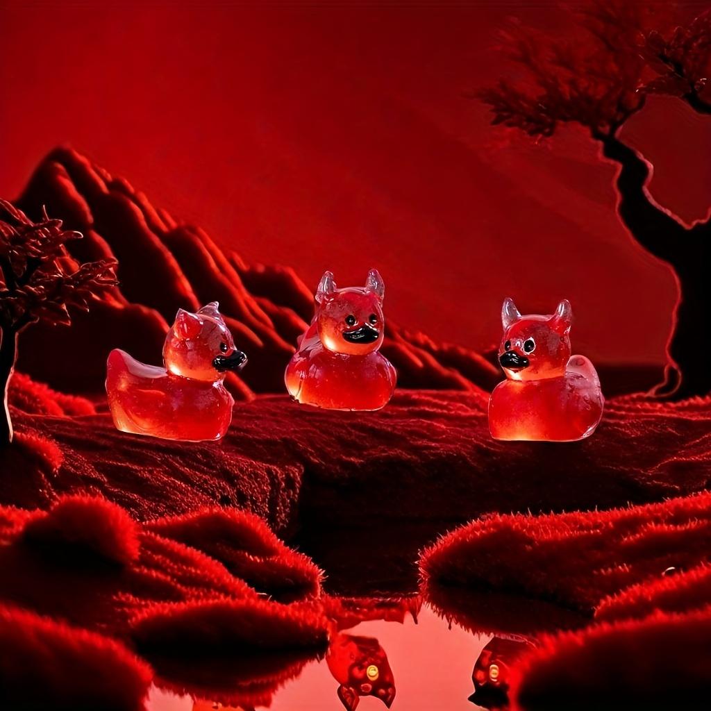 Luminous 50/20Pc Mini Resin Devil Duck Diy Landscape Car Decoration Resin Craft Gift Moss Micro Landscape Decor Desktop Ornament