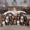 Homewish Kids Christmas Duvet Cover Set Merry Xmas Bedding Set Cute Snowman Gingerbread Comforter Cover Set