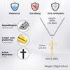 3D Cross Pendant Necklaces for Men Boys,Black Gold Color Stainless Steel Cross Necklace,Hiphop Punk Party Gift