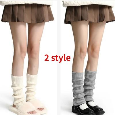 Women Leg Warmer Spring Summer Jk Knitted Long Socks Acrylic White Black Ballet Leg Warmer Spice Girls Mid Calf Y2K Stockings