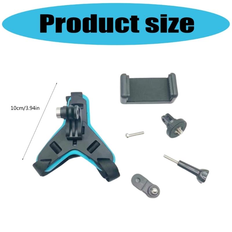 6 Piece Motorcycle Helmets Chin Mount Kit with Long Thumb Screw for Action Cameras and Smartphones