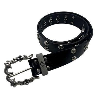 Punk 2000s Theme Waist Belt Adjustable PU Leather Wide Waistband With Rivets Studded Design For Jeans Pants Street Wear
