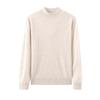 Women's Pure Wool Half-High Collar Sweater - Autumn/Winter Solid Color Loose Warm Pullover Base Layer