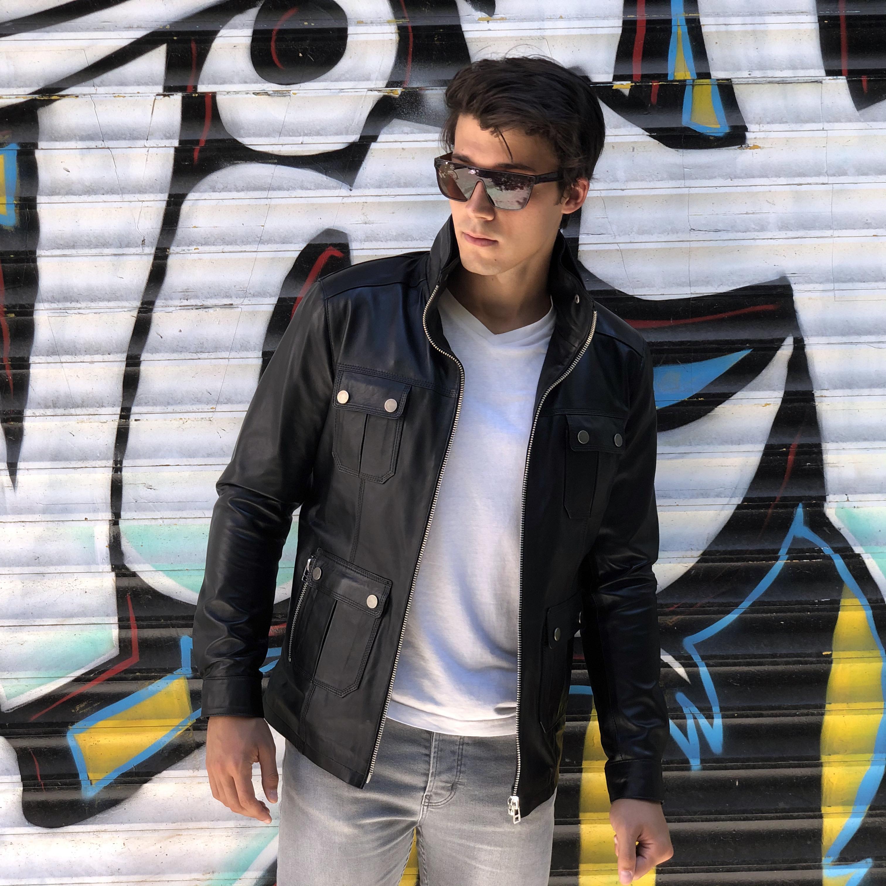 

Кожаная куртка Vivamood из овчины XS чёрный