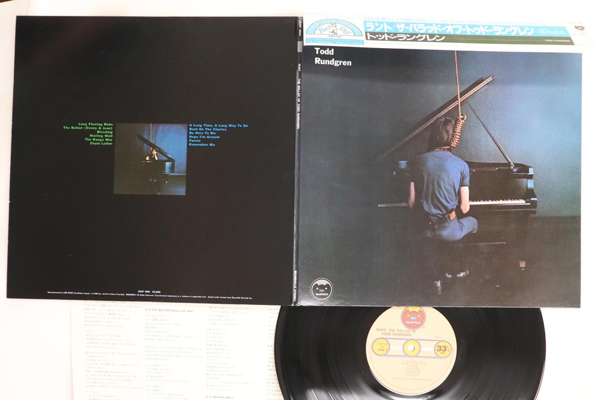 

LP Record TODD RUNDGREN - Ballad Of Todd Rundgren 20AP1990 BEARSVILLE 1981 Japan Obi Rock Used