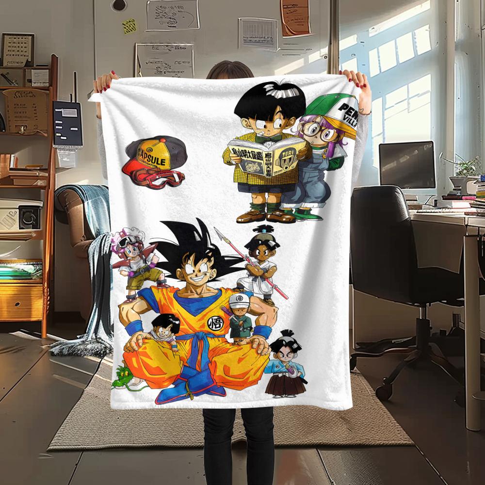 Dragon Ball character Print Flannel Blanket High quality Comfortable for All Seasons Home Decor Warmth and Comfort Perfect for Christmas Gifts