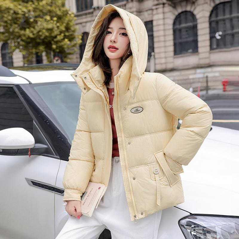 

Осень-зима, утепленная теплая парка, женская повседневная милая однотонная Свободная куртка с капюшоном и большим карманом, верхняя одежда S жёлтый