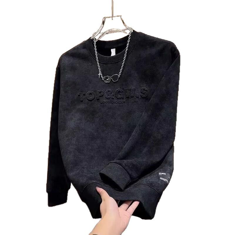 Cross Men's Pullover: Autumn/Winter Long Sleeve Casual Hoodie with Thick Velvet Lining (48-Hour Shipping)