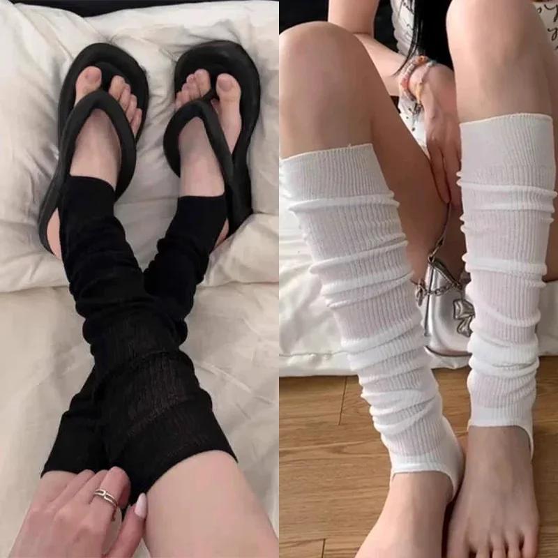 Nuovi scaldamuscoli giapponesi Lolita Y2k Calzettoni Lunghi Donna Tallone Piede Caldo Lavorati a Maglia Al Ginocchio Calzettoni Coprigambe Leggings Donna