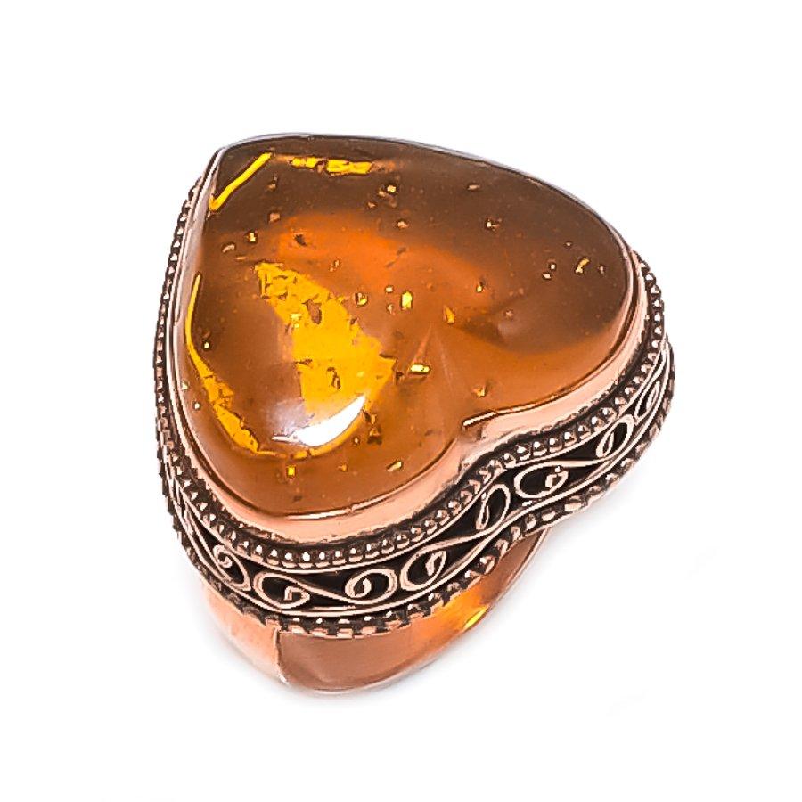 

Натуральный балтийский янтарь драгоценный камень 925 стерлинговое серебро ювелирное кольцо размер 8.5 O3u56