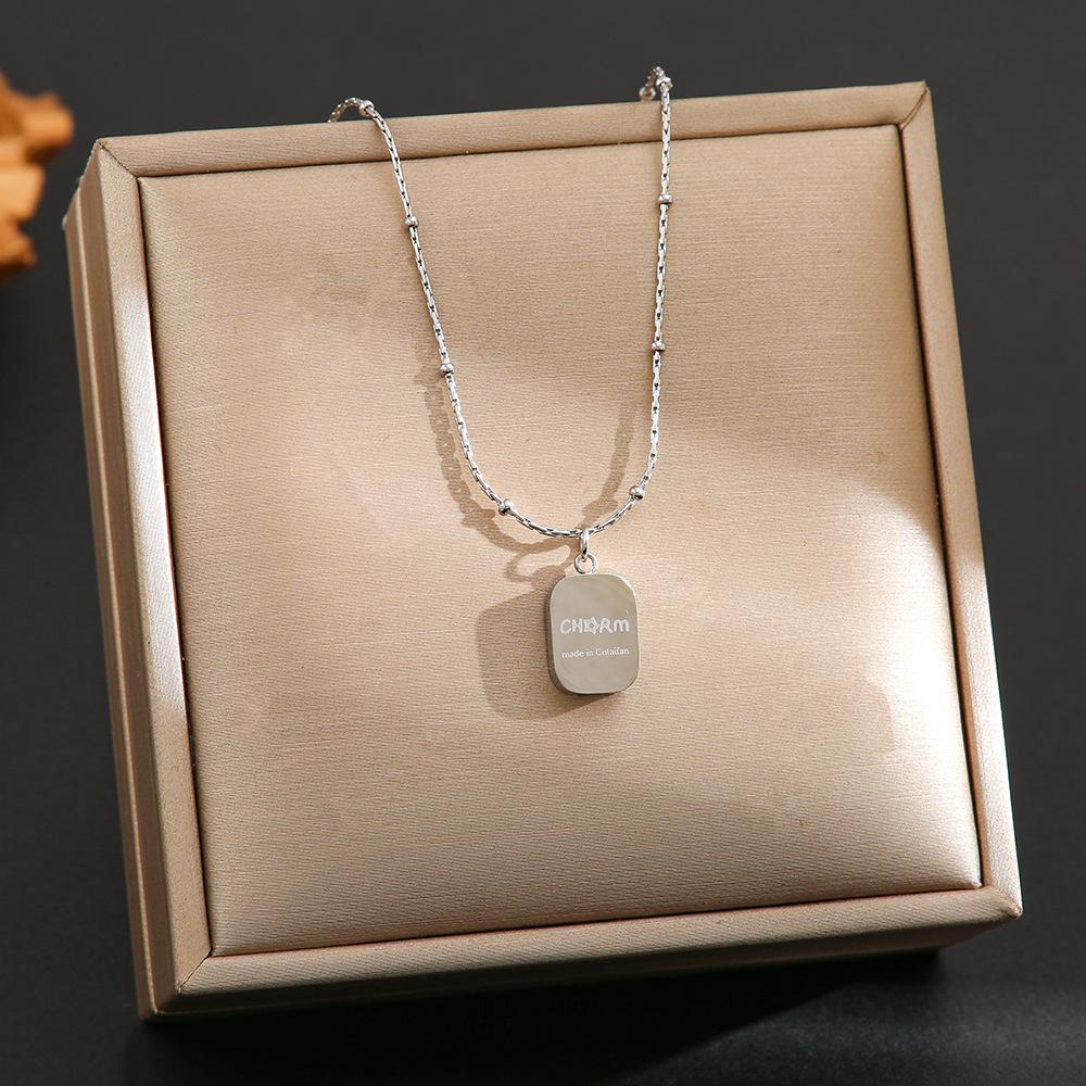 Women's Silver Titanium Steel Necklace with Micro-Inlaid Zircon - Elegant, Durable Clavicle Chain Jewelry