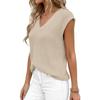 Women's Sleeveless V Neck Knit Sweater Vest Casual Loose Fit Chunky Knitwear Pullover Top for Daily Wear