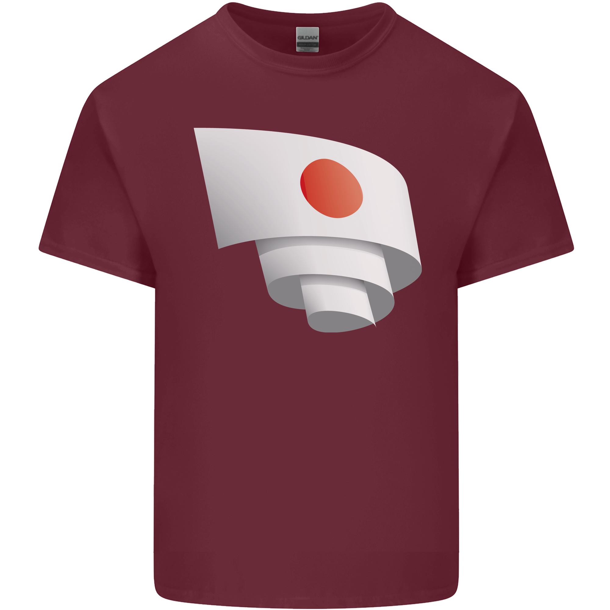 Curled Japan Flag Japanese Day Football Unisexs Light Cotton TShirt S