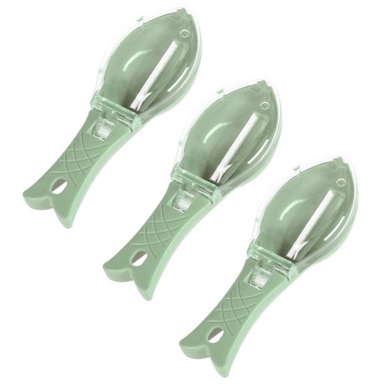 3Pcs Manual Fish Scale Scraper with Lid Fish Scale Removal Manual Seafood Scaling Tool Home Kitchen Essential