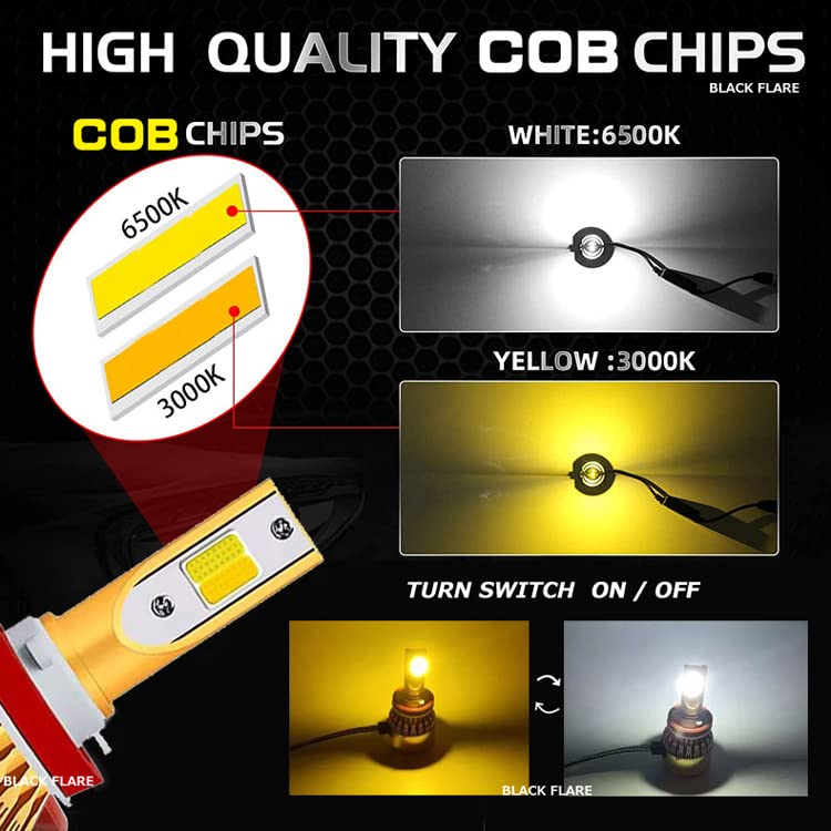 NV350 Caravan LED Fog Lamp, 2 Color Switching, T10, 8 Striking White Wedge Bulbs,