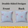 Blue Gingham with Red Bows square Jacquard Pillow Cover for Sofa Office Waist Cushion Cover Home Decorative Pillowcase