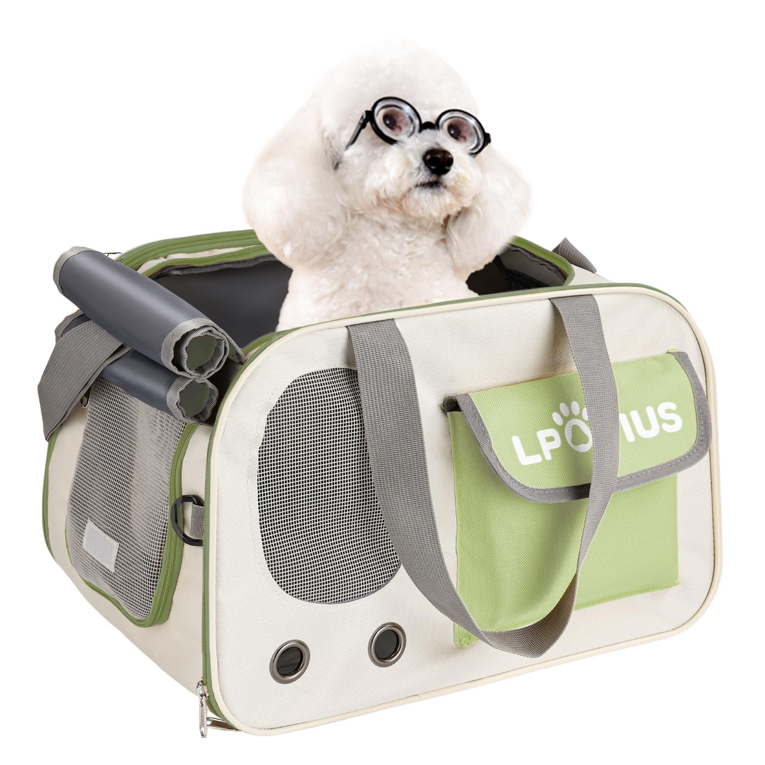 

LPOTIUS Foldable Pet for Cats and Small Pet Perfect for Hospital Train and Disaster Includes a Cat Leash to Prevent Cats from Jumping Weight Capacity зелёный