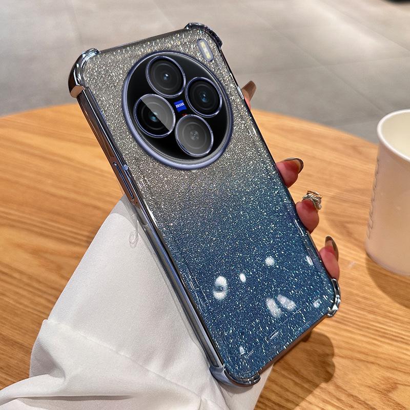 Applicable To VIVOX100 Four-corner Airbag Mobile Phone Case Y200i Electroplating Gradual Change Glitter S19 All-inclusive Anti-drop Protective Cover