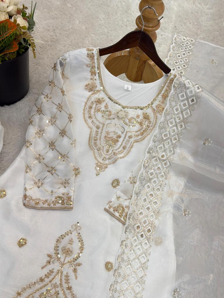 Ensemble Salwar Kameez Palazzo Dupatta Bollywood pour Femme Designer Indien Ethnique Fantaisie Soie Salwar Suit