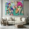 Saiki Wall Tapestry Aesthetic Wall Hanging Printed Fabric Blanket Decorative Tapestries for Bedroom Living Room Home Decor