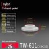 T-förmiger Nylon-Kunststoff-Dichtungsring und Schraubwellenhülse (Für dich: M2-M35)