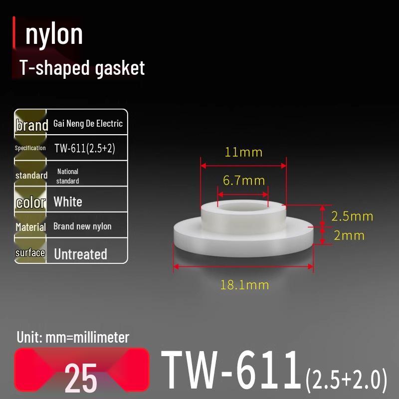 T-förmiger Nylon-Kunststoff-Dichtungsring und Schraubwellenhülse (Für dich: M2-M35)