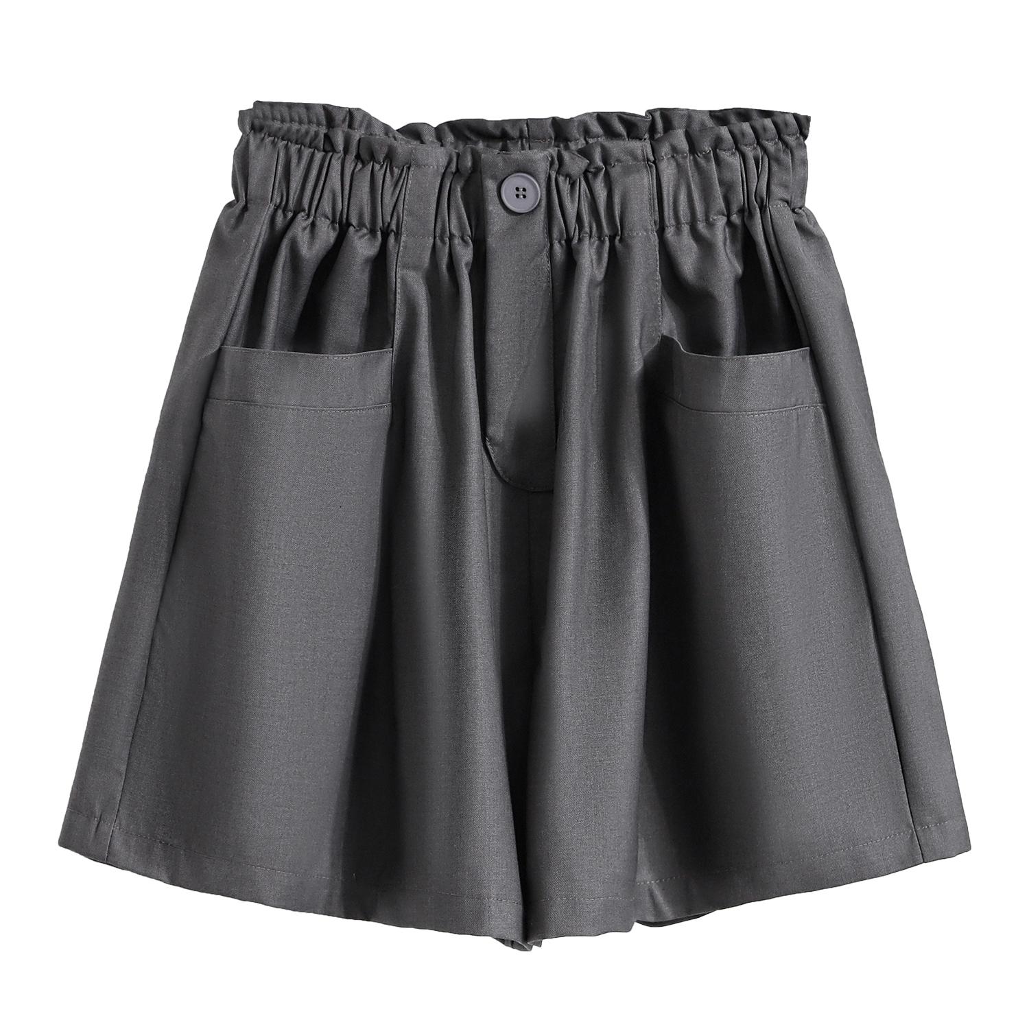 

DIMANAF Plus Size 2025 Summer Style Shorts Basic Pants High Waist Women Pants Loose Casual Female Solid Trousers 4XL серый