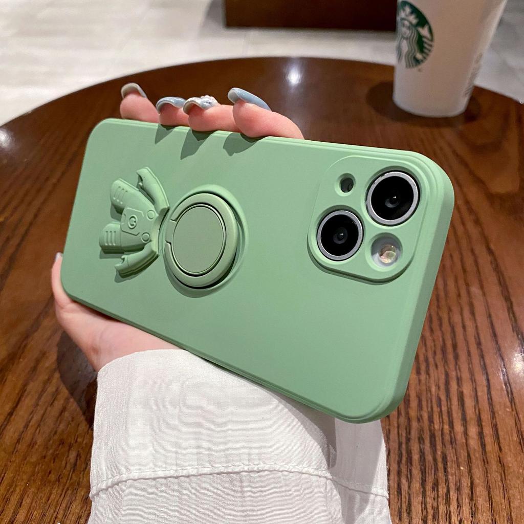Applicable To IPhone 16 Astronaut Ring Mobile Phone Case Apple 15 Liquid Bracket 14proMax Anti Fall Protection Case