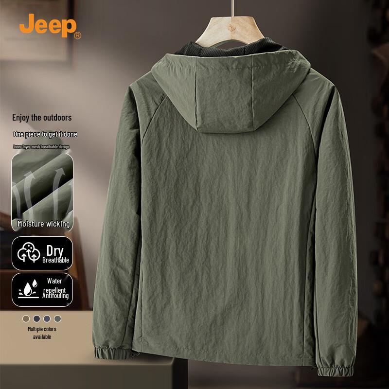 JEEP Men's 2025 Spring/Autumn Casual Windproof Outdoor Jacket