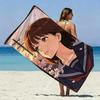 Sakura Anime Girl Beach Towel Patterned Sunscreen And Windproof Suitable For Swimming Pool Camping Travel Blanket