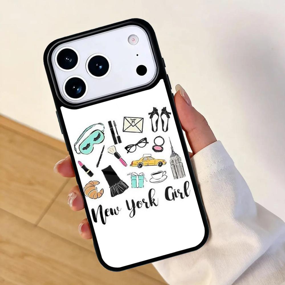 New York Lady Girl Mobile Phone Case for IPhone 17 AIR 16pro Max 15 14 13 12 11 Bumper Cover