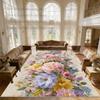 French Countryside Flower Style Living Room Rug Home Decoration Luxury Washable Soft Carpet Large Area Non-slip Fluffy Floor Mat