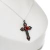 Popular Gothic Victorian Black Cross Necklace with Enamel Rose and Crystals