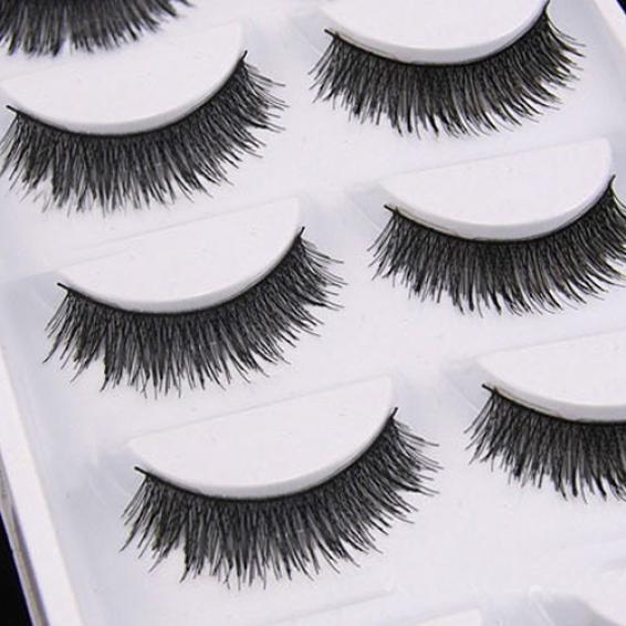 Buy 5 Pairs Natural Thick Cross Handmade Eye Lashes Extension Makeup ...