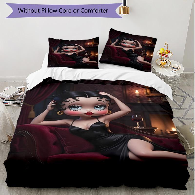 3pcs Duvet Cover Set (1*Duvet Cover + 2*Pillowcase, Without Core), doll Print Soft All‑Season Bedding Set, Home Bedroom Decor Gift
