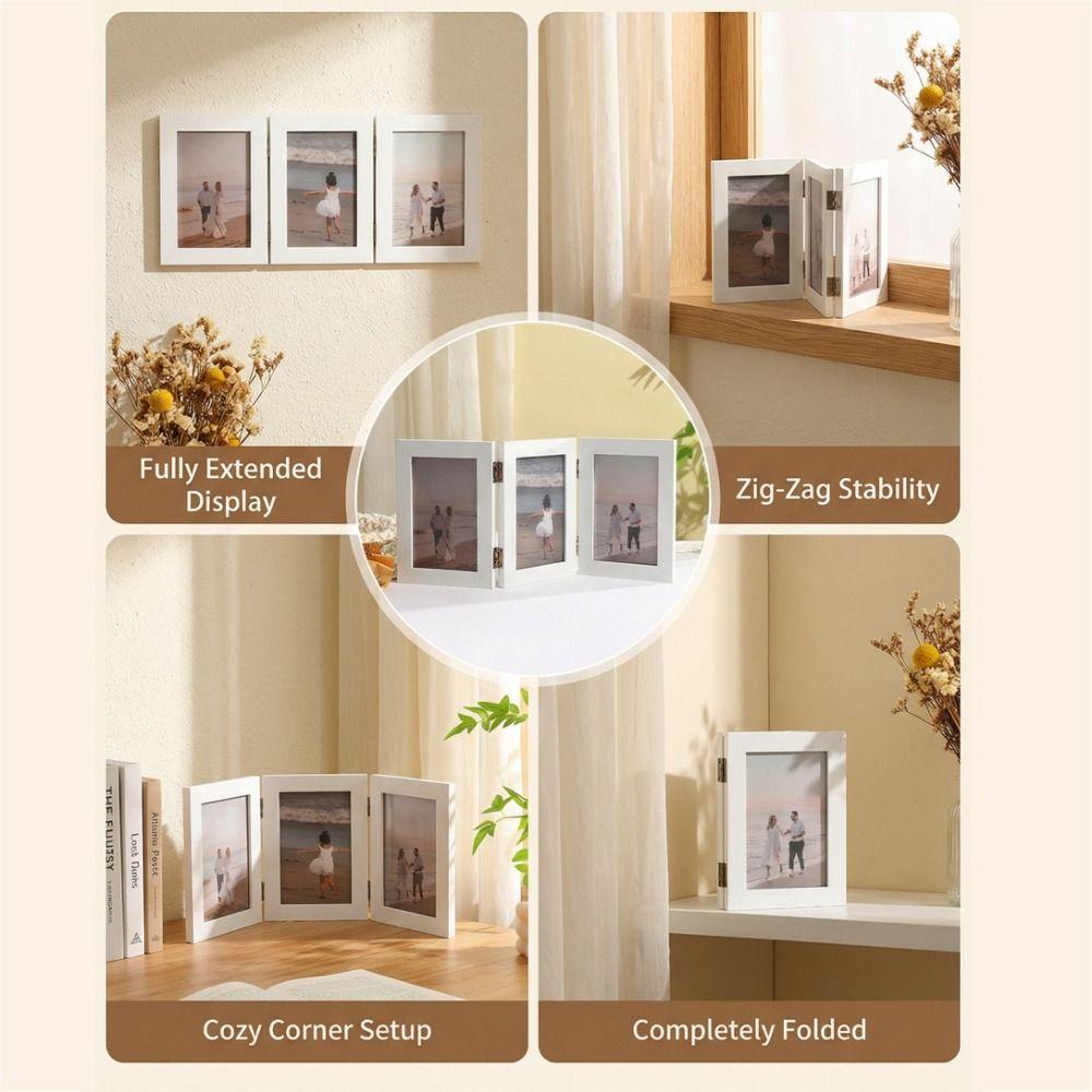 Triplex Frame Folding Photo Frame Modern Simple Hinge Photo Frame Picture Frame Ornaments  Gifts