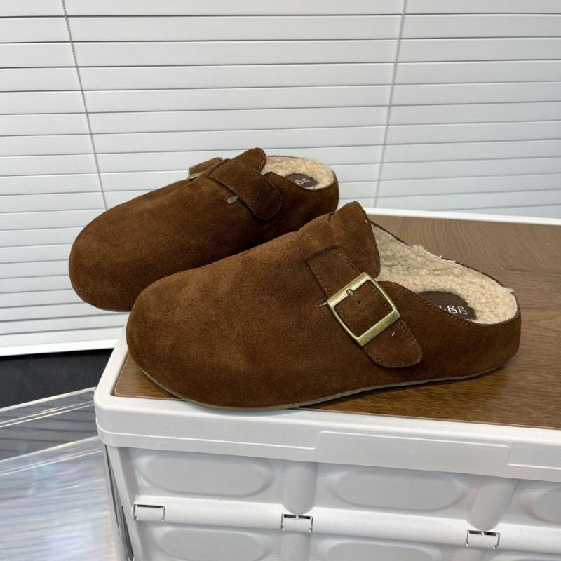 

полутапочки с толстой подошвой и закрытым носком, женские, новые, осенне-зимние, для улицы, обувь Мао Мао, ленивая обувь, универсальные 39 темно-коричневого
